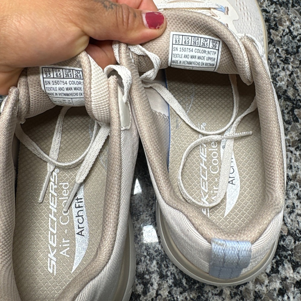 Skechers Arch Fit Big Appeal Cream Taupe Mesh Sneakers 150754 Womens 9.5 - Picture 8 of 8